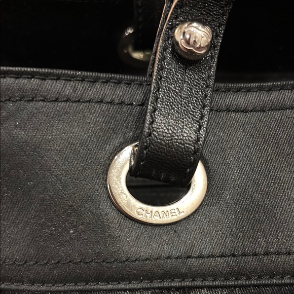 Authentic Chanel Black Quilted Canvas Paris-Biarritz Tote Bag w/COA - Picture 4 of 16